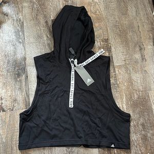 Women’s Adidas Three Stripe Fighter Hoodie Black
